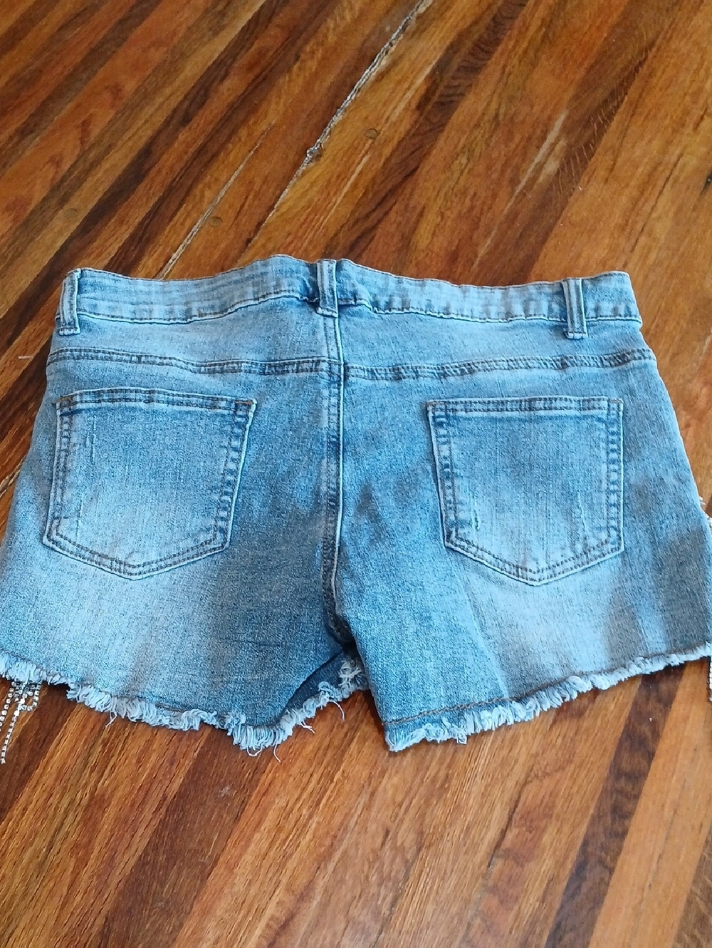 Vocal Denim Shorts with Rhinestone Fringe - Small - Picture 7 of 8